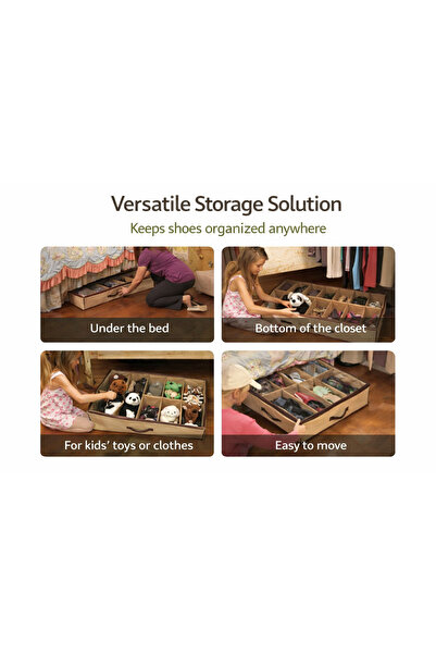 OEM Οργανωτής παπουτσιών κάτω από το κρεβάτι, 12 θήκες, κουτί αποθήκευσης με ...