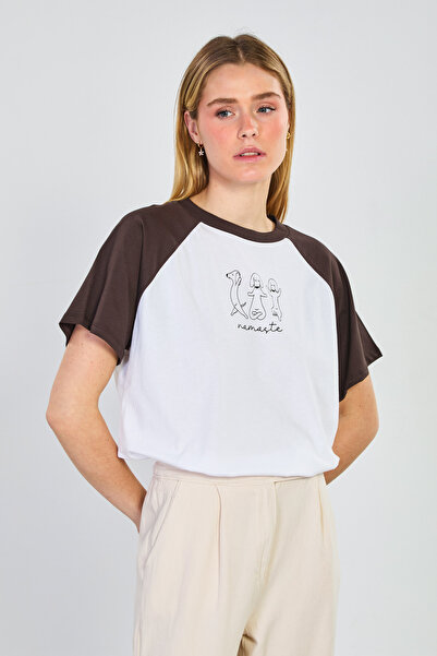 BARRELS AND OIL Γυναικείο T-Shirt με στάμπα ζώων και διακοσμητικά μανίκια - Λ...