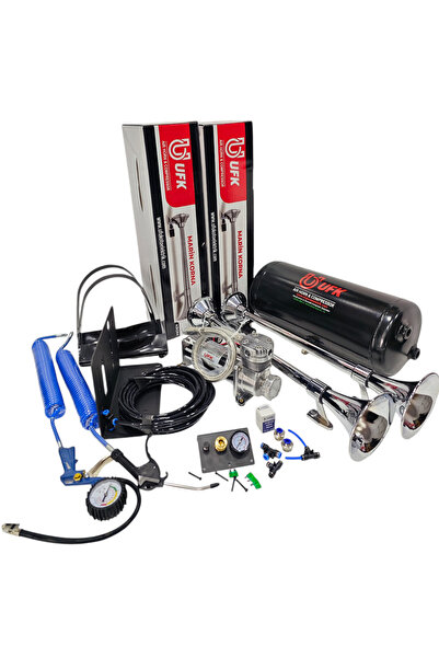 ufk air horn & compressor marin korna otomatik kompresorlu ful set