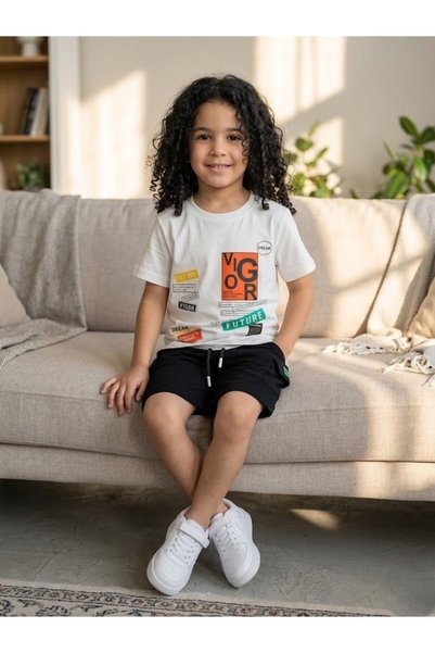 kids republic by meemseen independent Urban Vigor Graphic Tee & Cargo Shorts Set