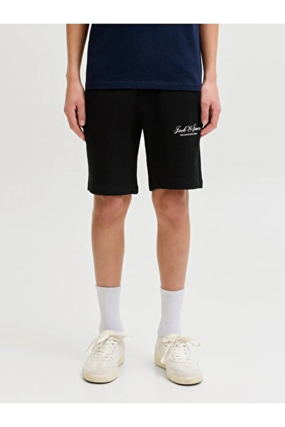Jack & Jones Αγορίστικα σορτς, μεσαία μέση, κανονική εφαρμογή, μαύρο