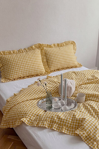 EVA Σετ Παπλωματοθήκη με Σχέδια και Βολάν Διπλό / Χωρίς Σεντόνια