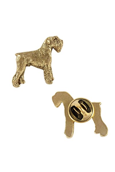 Art - Dog Schnauzer - broșă placată cu aur, ornament elegant cu câine, broșă ...