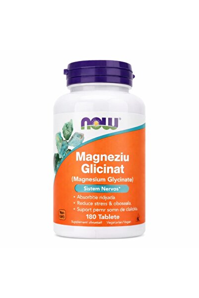 Now Magneziu Bisglicinat - Foods - 180 tablete – absorbtie ridicata, anti-str...