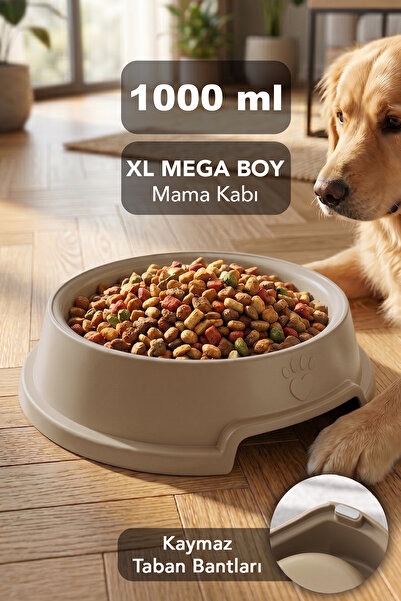 Meleni Home 1000ml Kedi Köpek Mama Kabı - XL Mega Boy -Mama Kasesi Evcil Hayv...