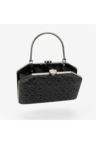 Alphus Μεταλλική τσάντα βραδινού φορέματος Varol με ασημί λάμψη