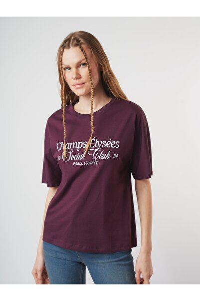 citycenterfashion Μπλουζάκι με λαιμόκοψη Crew Neck Social Club Paris με στάμπ...
