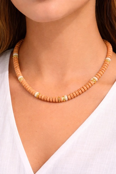 B Design jewelry Petalia Mustard Necklace