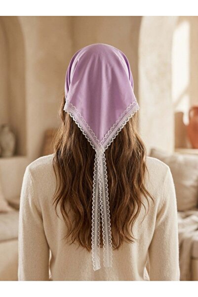 Katia&Bony Δαντελένια Λιλά Μπαντάνα σε Σχήμα Κορώνας με Λεπτομέρειες