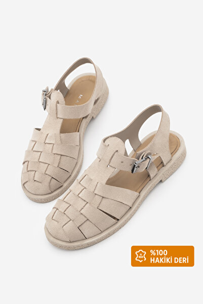 Marjin Γυναικεία πέδιλα καθημερινά από γνήσιο δέρμα με λουράκι στον αστράγαλο...