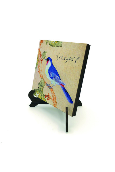 Sadrazam Επιτραπέζια βάση MDF με εκτύπωση σχεδίου Πουλιού Βουλβούλη 10x10 KRT-68