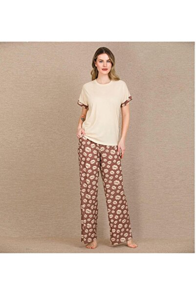 Lady Lingerie Σετ γυναικεία πιτζάμα με κοντό μανίκι με σχέδια