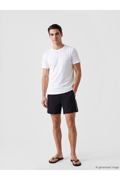 LC Waikiki Rmz Gi̇yi̇m Farkiyla Short Length Men's Swim Shorts with Side Stripes