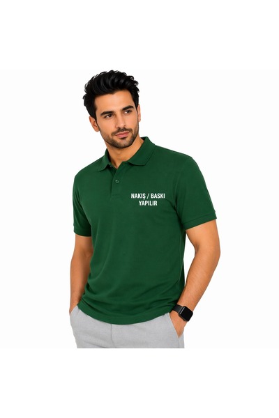 Erkek Polo Yaka İş Elbisesi Tişört Basic Kısa Kollu Baskıya Uygun