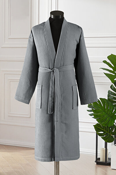 Mürdüm Home Μπουρνούζι Πικέ με υφή βάφλας και σχέδιο κηρήθρας |   Ελαφρύ & Εξ...