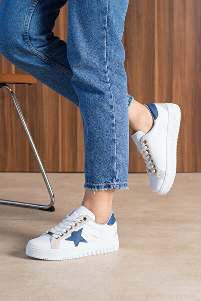 L.A Polo White Blue Women's Sneaker