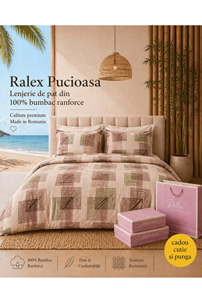Lenjerie de pat Ranforce 100% Bumbac, 6 piese, Husă 180x200x25, Set Premium miniatura 3