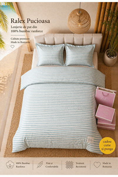 Lenjerie de pat Ranforce 100% Bumbac, 6 piese, Husă 180x200x25, Set Premium miniatura 4