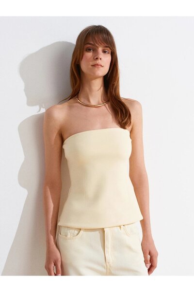 Dilvin Straplez Top-Siyah 31860
