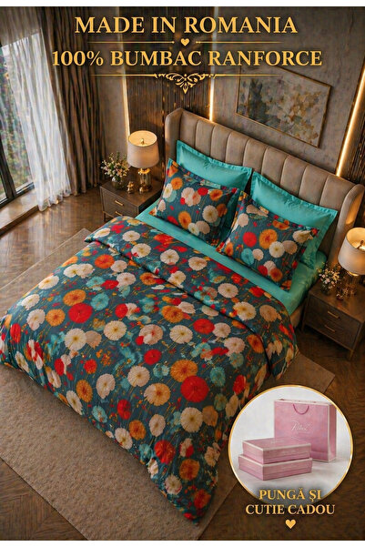 Lenjerie de pat Ranforce 100% bumbac, 6 piese, Husă de pilotă 180x200x25, Set premium miniatura 4