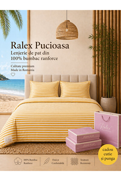 Lenjerie de pat Ranforce 100% Bumbac, 6 piese, Husă 180x200x25, Set Premium miniatura 2