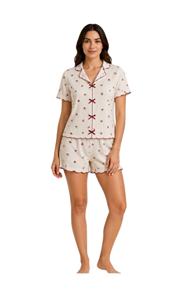 Pijamask Γυναικείο Σετ Πιτζάμες με Σορτς με Φλοράλ Σχέδια, Ελαφρύ & Άνετο
