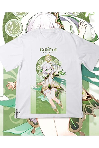 Le Savu Μπλουζάκι Genshin Impact με στάμπα, unisex, oversized