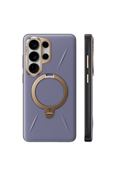 TORRAS Samsung Galaxy S26 Ultra Uyumlu VegSkin MagSafe Standlı Siyah Deri Kılıf