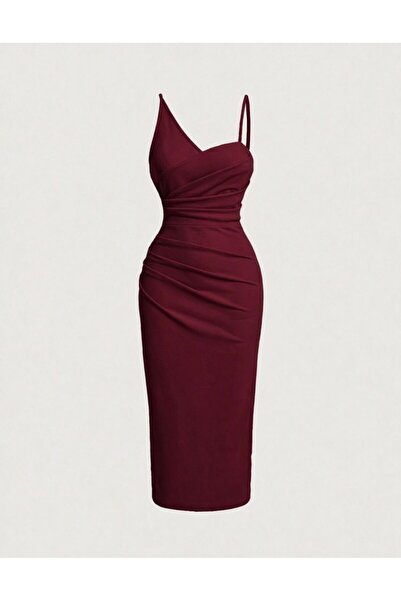 Bracha Φόρεμα μάξι με ντραπέ σχέδιο ψαριού και λεπτομέρεια στους ώμους