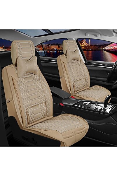 Empressco Kia Sorento Deri Lüks Oto Koltuk Kılıfı Ön/arka Set Bej Renk Royal