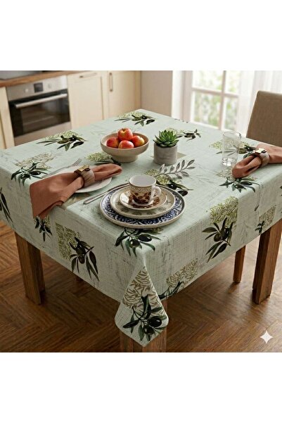 ÇEÇEN HOME Πλαστικό τετράγωνο τραπεζομάντιλο με σχέδιο λουλουδιών 140x140 PVC...