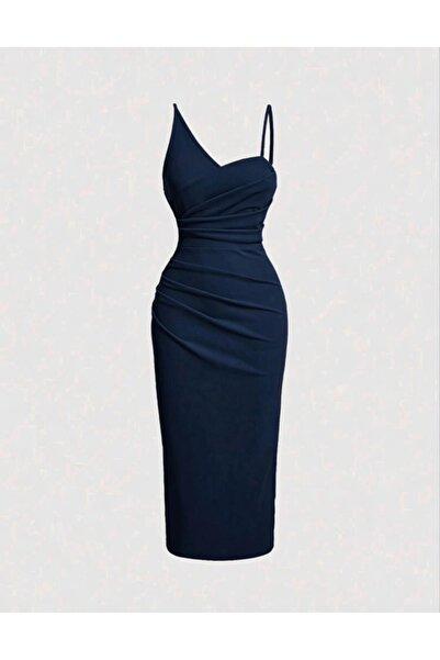 Bracha Φόρεμα μάξι με ντραπέ σχέδιο ψαριού και λεπτομέρεια στους ώμους