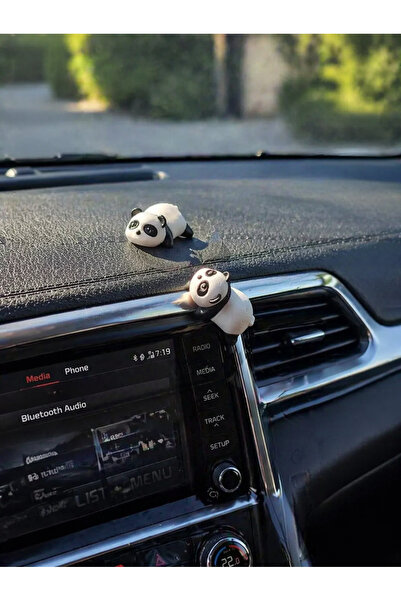 Heners 8 Adet Plastik Mini Panda Araç İçi Aksesuar, Araba Dekoru, Klima Süsü,...