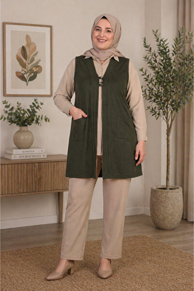 Ferace Γυναικείο Γιλέκο Τεσεττούρ – Μακρύ Γιλέκο Μεγάλου Μεγέθους με Άνετη Εφ...