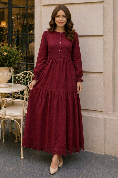 benguen Φόρεμα Φίστο B4469 Βουργουνδίας