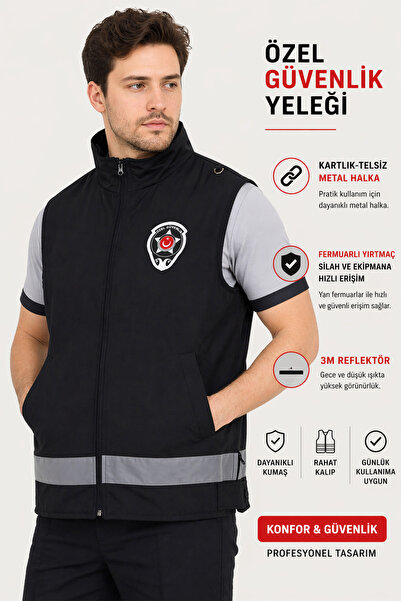 Raven Uniform Ειδικό γιλέκο ασφαλείας ανδρικό ανακλαστικό υφασμάτινο Oxford μ...