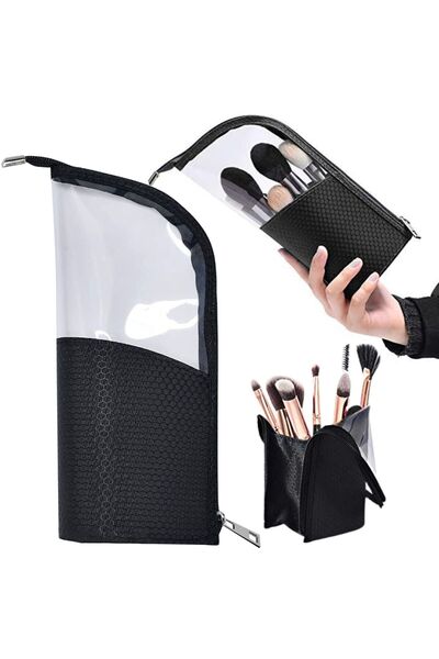 Mardil Women's Travel Toiletry Bag & Makeup Brush Organizer Black