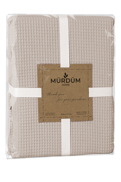 Mürdüm Home Waffle Dokuma Çift Kişilik Pike Örtü | Premium Yatak Örtüsü | Yazlık Pike | 200x230 cm