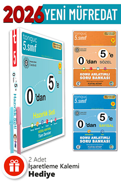 Tonguç Yayınları 0'dan 5'e Konu Anlatımlı Soru Bankası Seti + Hediyeli