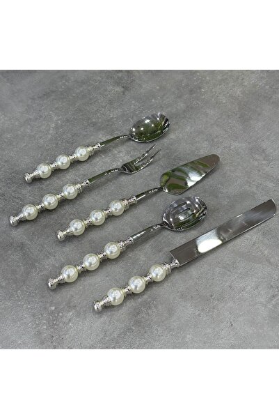 Doğudeko Sedefli Pearl 5 Piece Serving Set Silver
