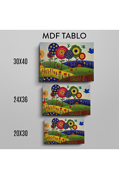 ZERYA Ptice i cveće Letnji dizajn zidni dekorativni MDF drveni retro poster s...