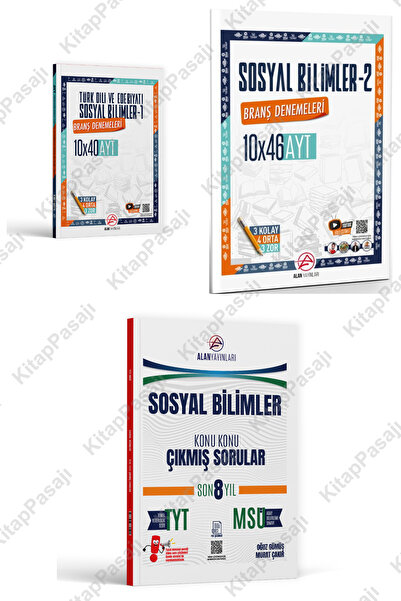 Alan Yayınları AYT Sosyal Bilimler 2 Edebiyat Sosyal-1 ve TYT MSÜ Sosyal Çıkm...
