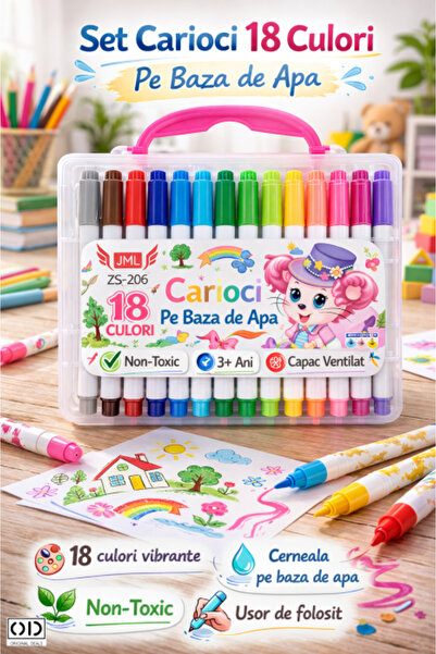 ORIGINAL DEALS Σετ 18 Υδατοδιαλυτών Μαρκαδόρων για Πολύχρωμα Σχέδια