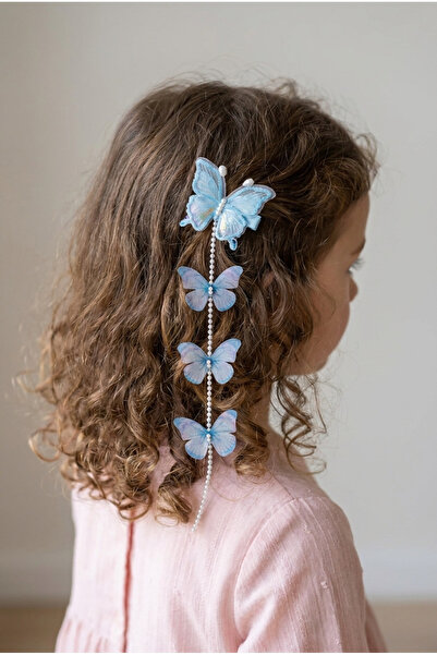 Katia&Bony Κλιπ μαλλιών με σχέδιο Φιγούρα και Πέρλα, Μπλε