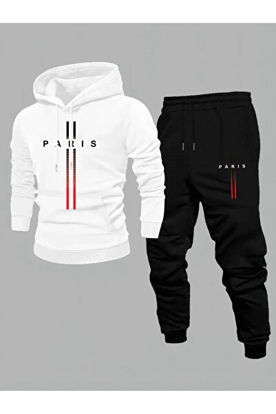 EFFRENATU Men's "Paris" Written Hooded Tracksuit Set