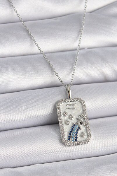 norsary 316L Steel Silver Color Chain Aquarius Zodiac Sign Zircon Stone Women...