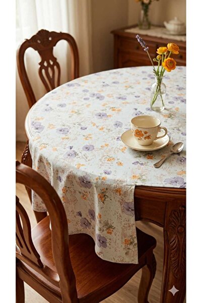 ÇEÇEN HOME Πλαστικό τετράγωνο τραπεζομάντιλο με σχέδιο λουλουδιών 140x160 PVC...