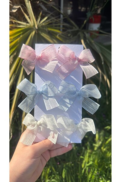 Pastel Color Natural Linen Bowknot Kids' 6-Piece Buckle Set
