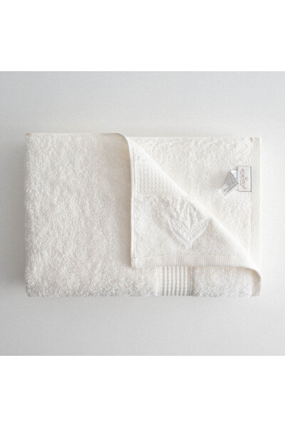 Ecocotton Paye Bath Towel 100% Organic Cotton Embroidered Cream 80X150 cm
