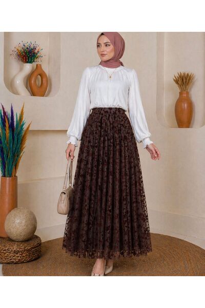 Sfg Life Moda Ασύμμετρη κοπή, έθνικ σχέδιο, ελαστική μέση και επενδεδυμένη φο...